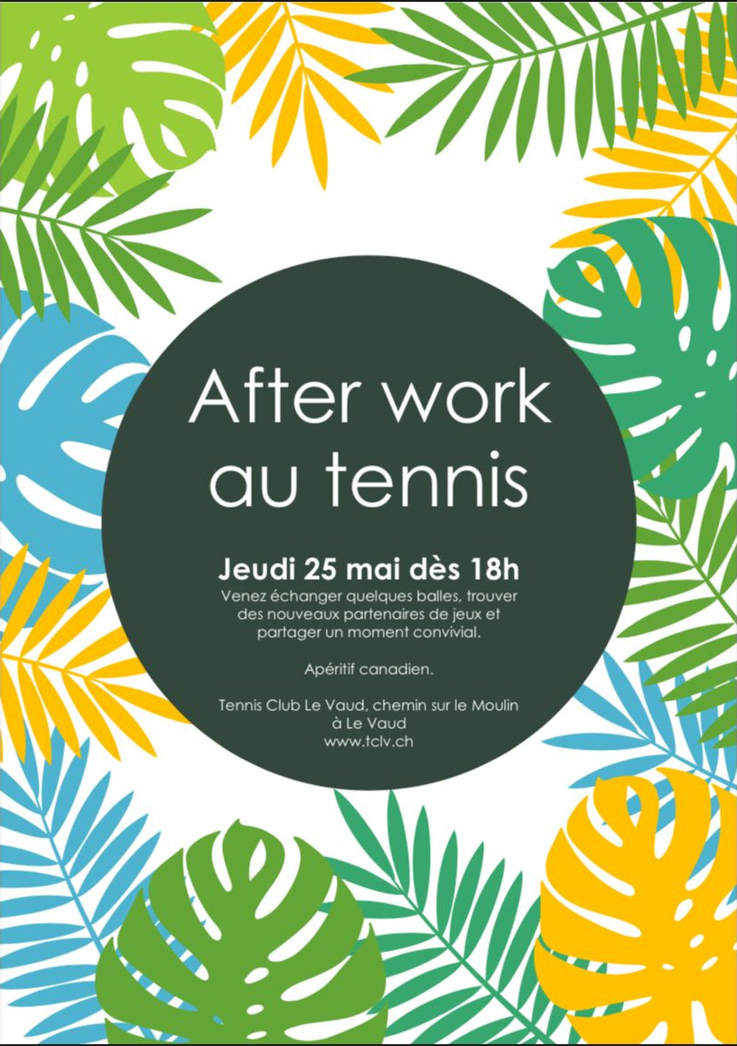 tennis afterwork 25 mai